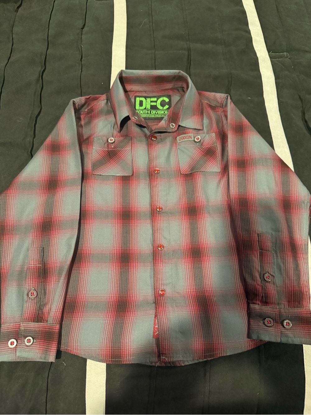 Dixxon Red Plaid Shirt Boys Small
